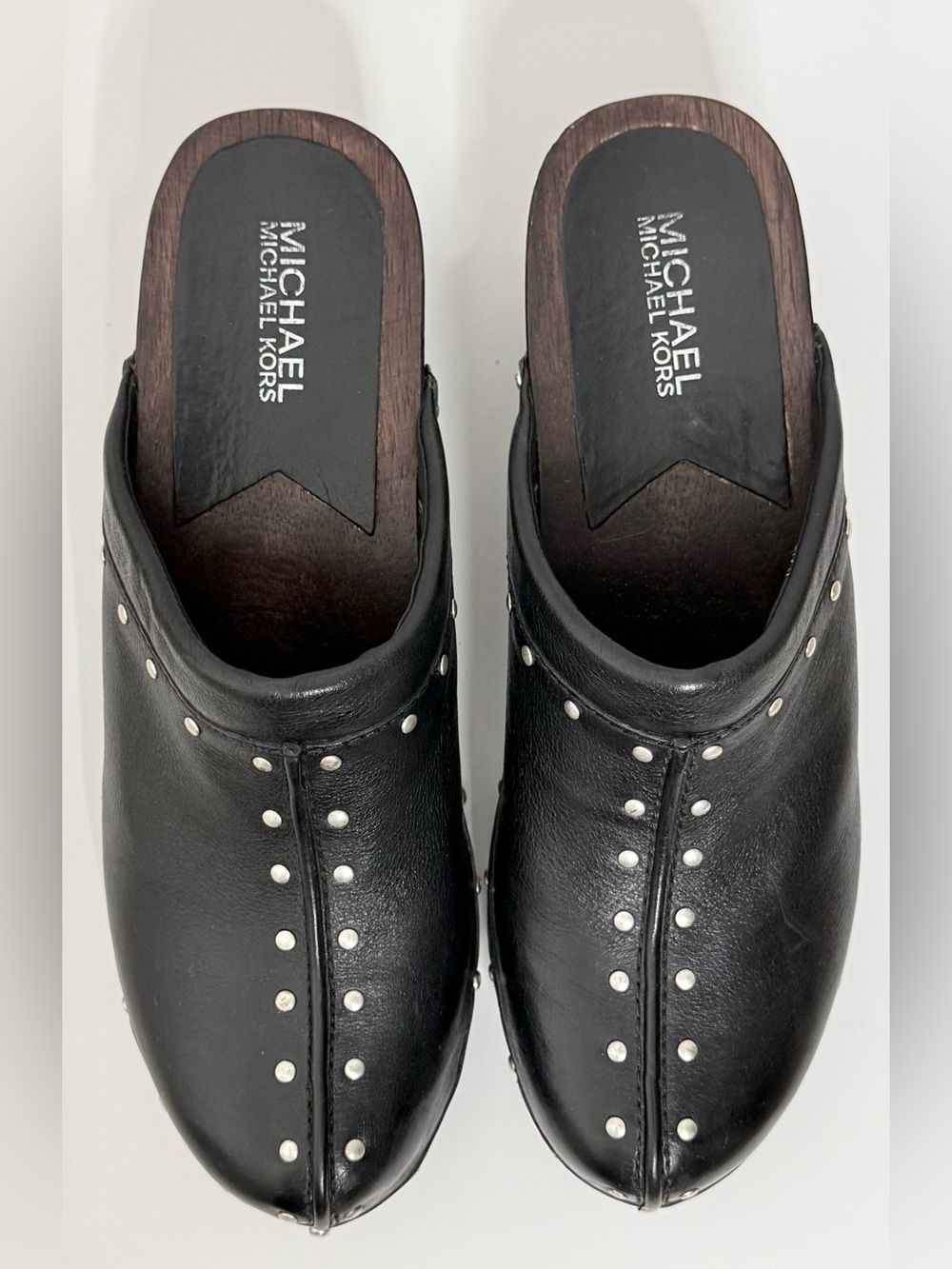MICHAEL Michael Kors Black Studded Leather Clogs